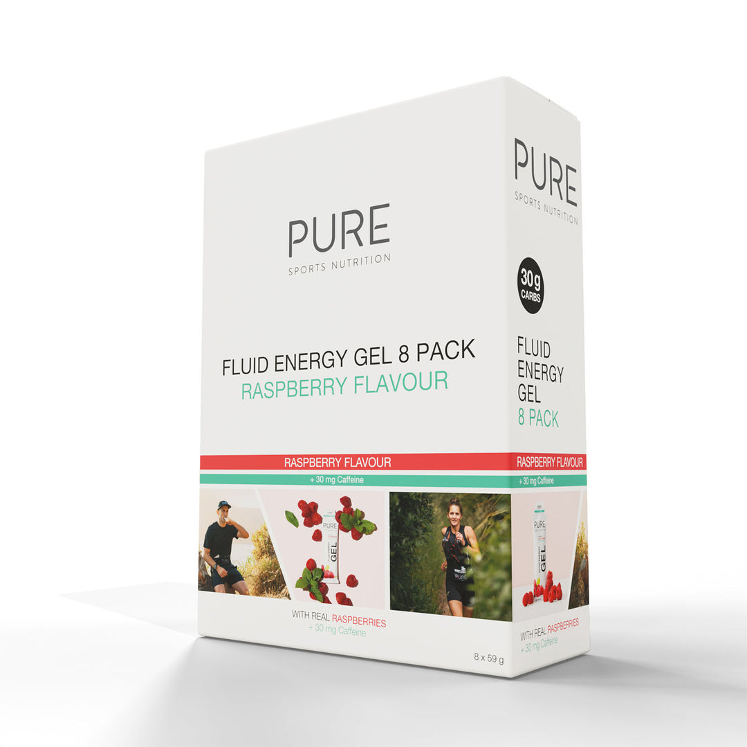 PURE Fluid Energy Gel - Raspberry + Caffeine – PURE Sports Nutrition