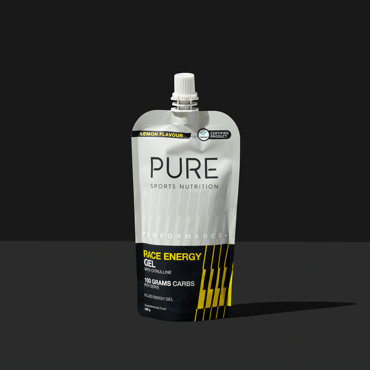 PURE Performance + Race Energy Gel 100 g Carb Pouch - Lemon